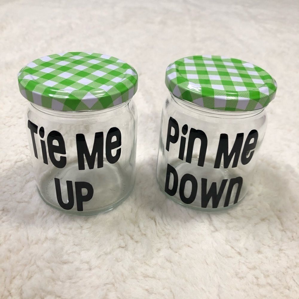 🆕 Hair Ties / Pins Gingham Container Organizer